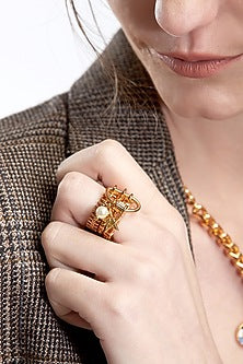 Gold Plated Handcrafted Pearl Ring
