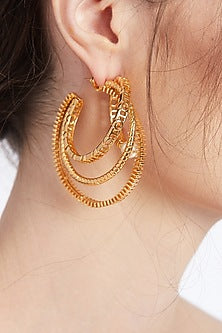 Gold Plated Twisted Hoop Earrings