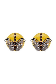 Gold Finish Crystal Stud Earrings