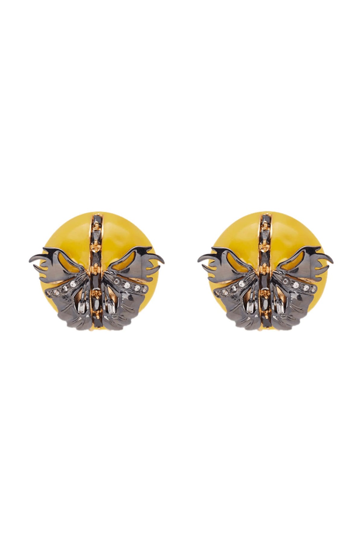 Gold Finish Crystal Stud Earrings