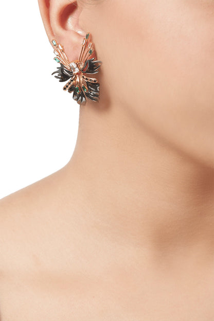Gold Finish Brass Stud Earrings