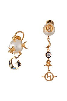 Gold Plated Earrings With Pearls