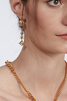 Gold Plated Earrings With Pearls