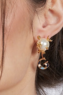 Gold Plated Earrings With Pearls