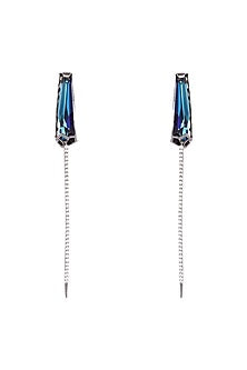 Gunmetal Finish Swarovski Crystals Handcrafted Earings