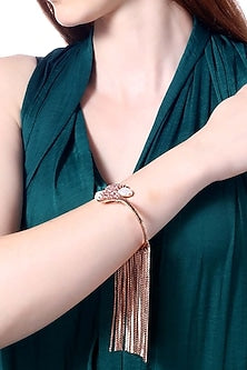 Rose Gold Plated Crystal & Pearl Handcrafted Bangle