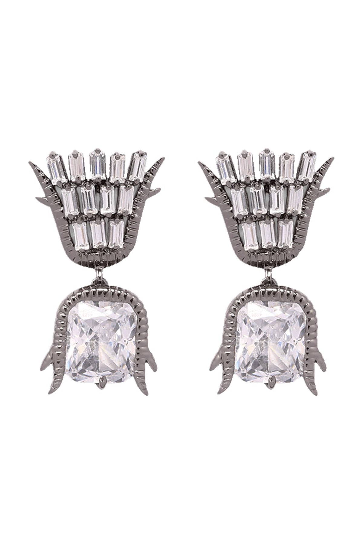 Gunmetal Finish Stud Earings