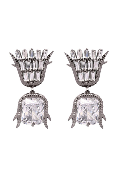 Gunmetal Finish Stud Earings