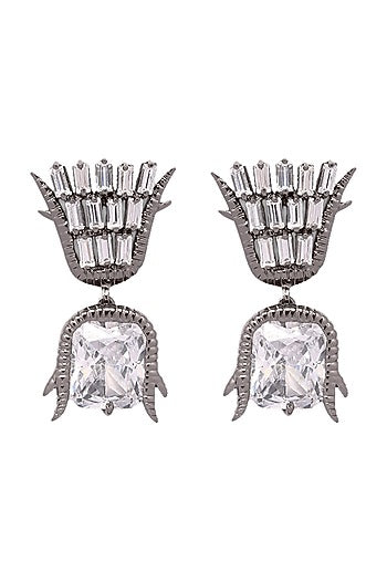 Gunmetal Finish Stud Earings
