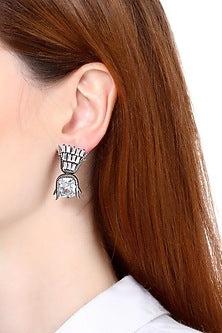 Gunmetal Finish Stud Earings