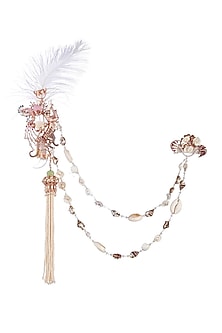 Rose Gold Plated Pearl Double Pin Brooch