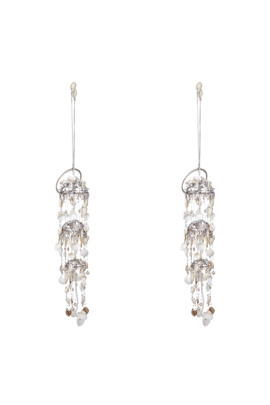 White Rhodium Finish Lophorina Shell Kaleeras