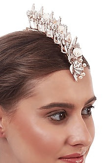 Rose Gold Plated Handcrafted Pearl Head Harness
