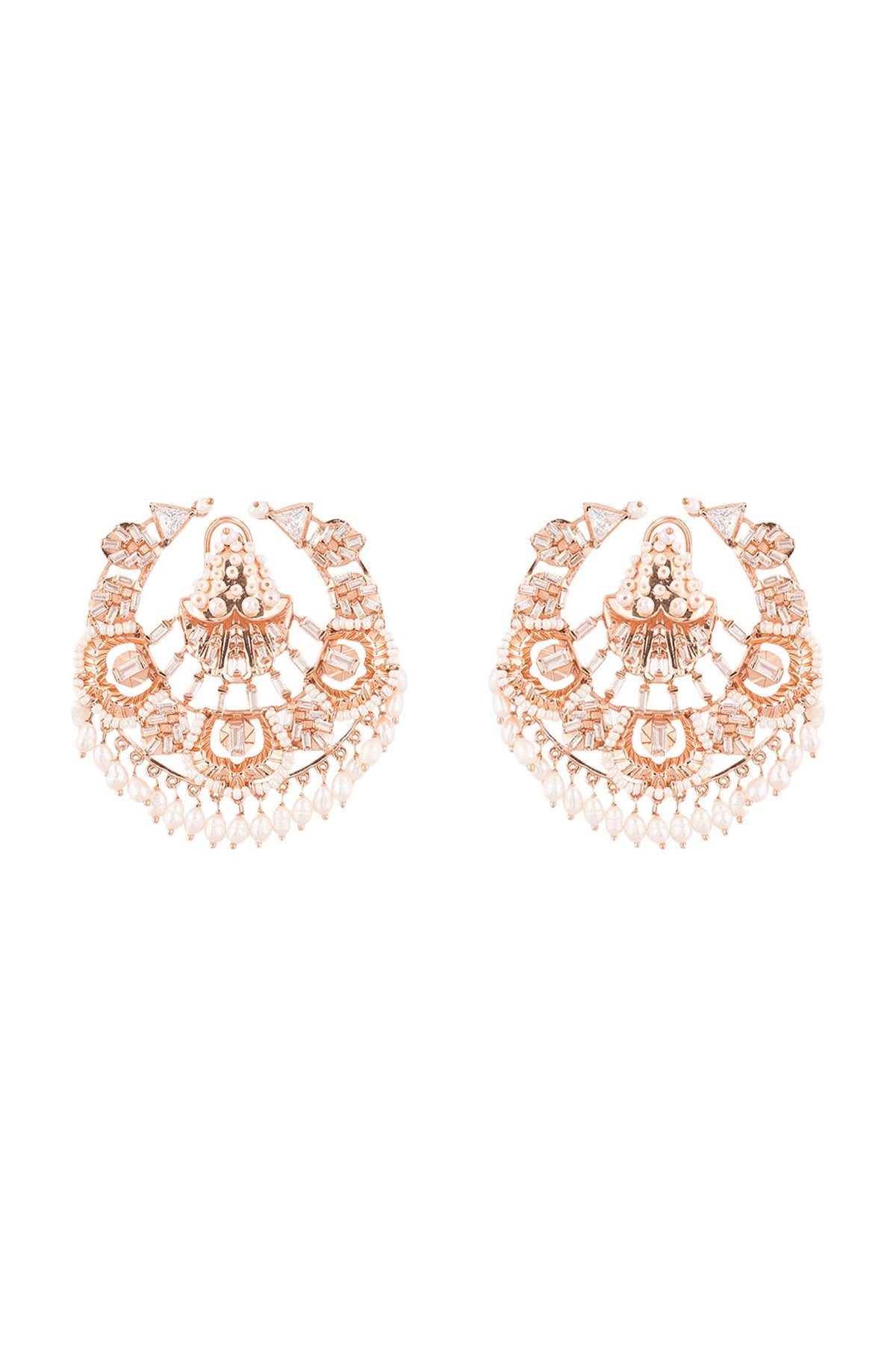 Rose Gold Plated Pearl Handcrafted Stud Earrings