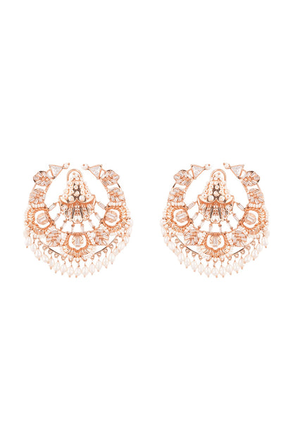 Rose Gold Plated Pearl Handcrafted Stud Earrings