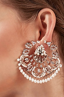 Rose Gold Plated Pearl Handcrafted Stud Earrings