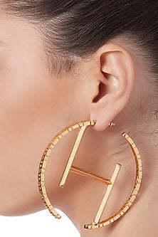 Gold Plated Handcrafted Hoop Earrings