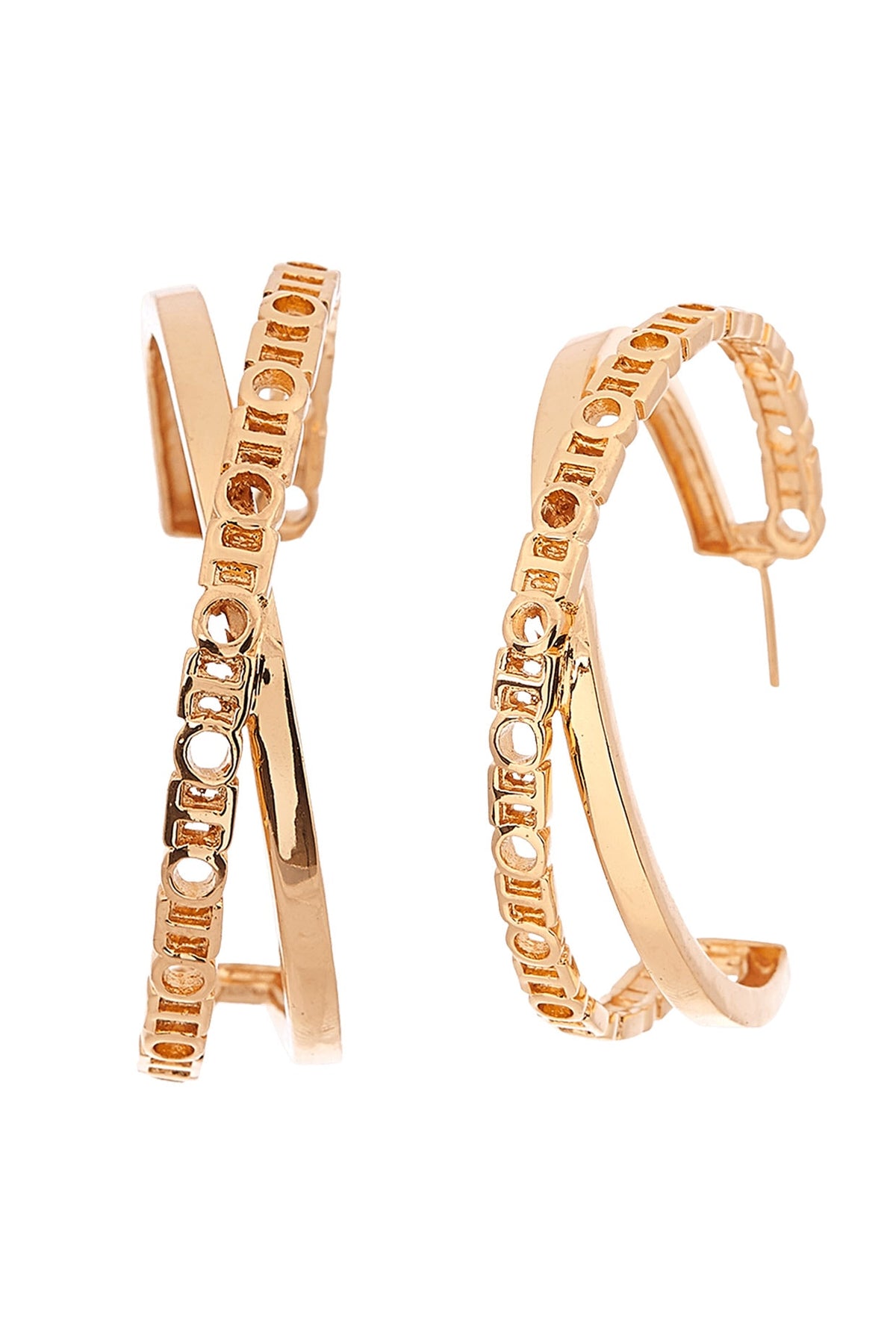 Gold Plated Handcrafted Archway Hoop Earrings