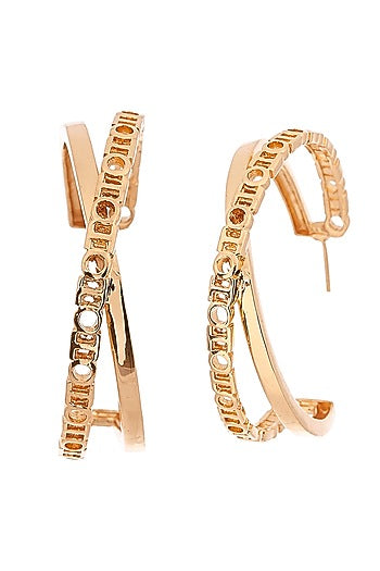 Gold Plated Handcrafted Archway Hoop Earrings