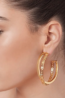Gold Plated Handcrafted Archway Hoop Earrings