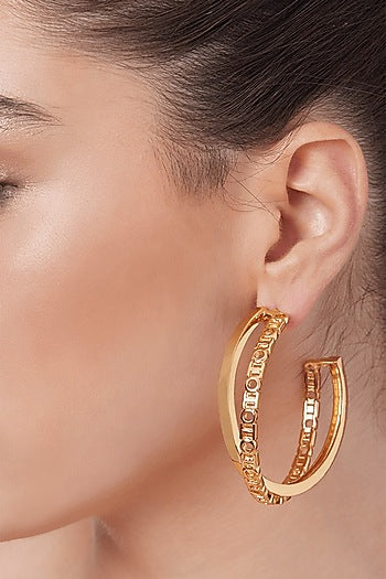 Gold Plated Handcrafted Archway Hoop Earrings