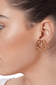 Gold Plated Handcrafted Mini Stud Earrings