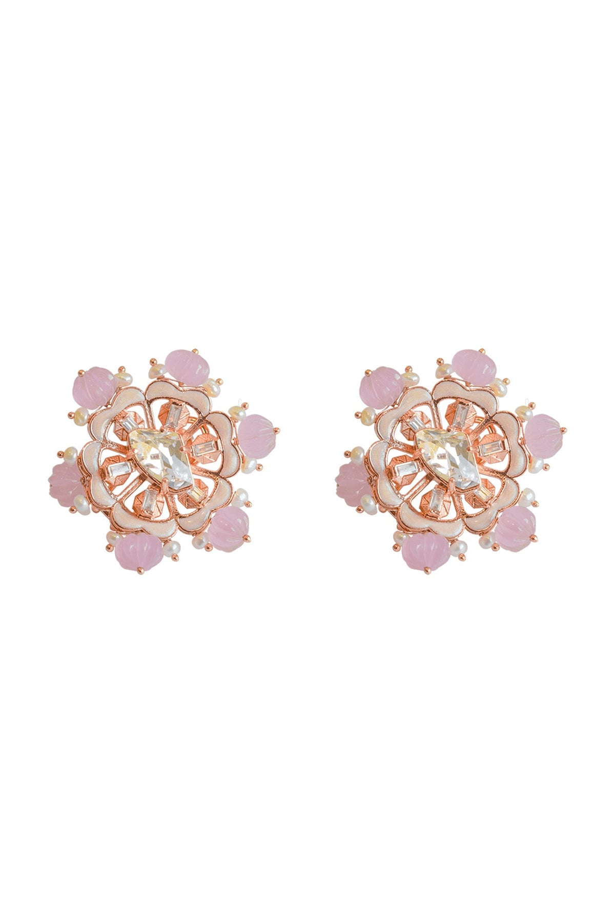 Rose Gold Plated Crystal Stud Earrings