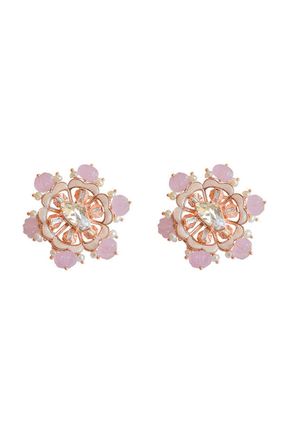 Rose Gold Plated Crystal Stud Earrings