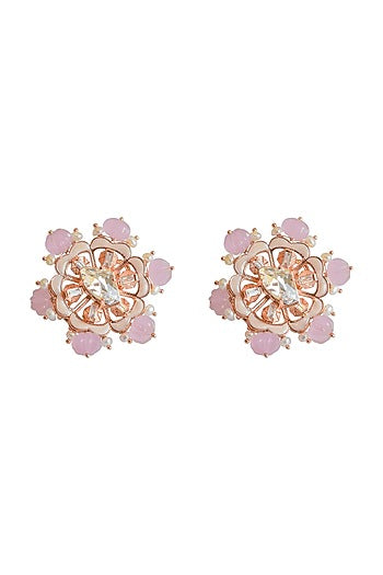 Rose Gold Plated Crystal Stud Earrings