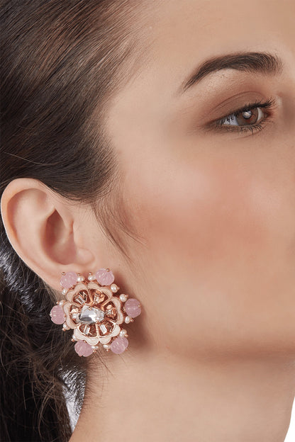 Rose Gold Plated Crystal Stud Earrings