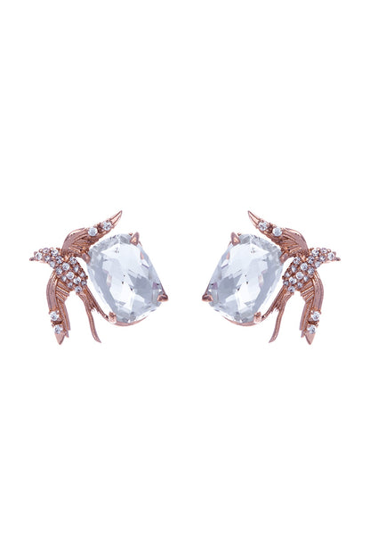 Rose Gold Plated Crystal Mini Stud Earrings