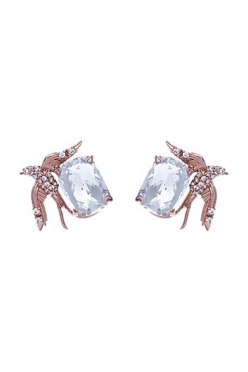 Rose Gold Plated Crystal Mini Stud Earrings