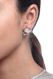 Rose Gold Plated Crystal Mini Stud Earrings