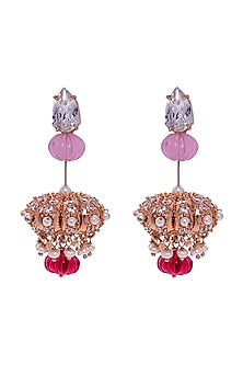 Rose Gold Plated Swarovski Pearl Earrings