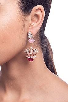 Rose Gold Plated Swarovski Pearl Earrings