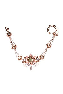 Rose Gold Plated Pearl Choker Necklace