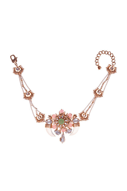 Rose Gold Plated Pearl Choker Necklace