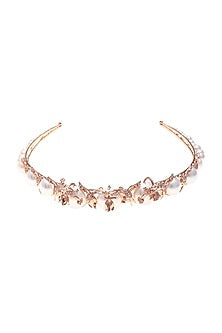 Rose Gold Plated Pearl & Swarovski Headband