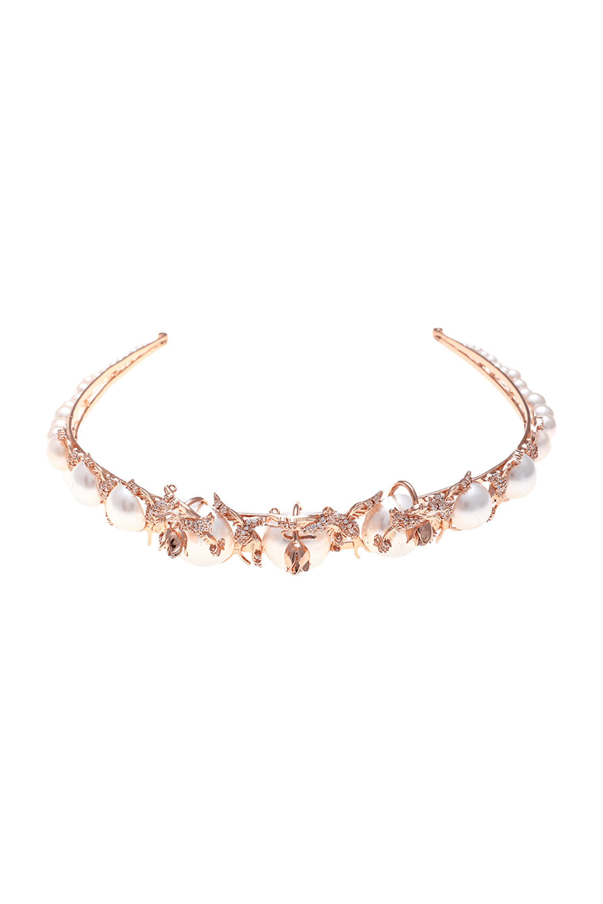 Rose Gold Plated Pearl & Swarovski Headband