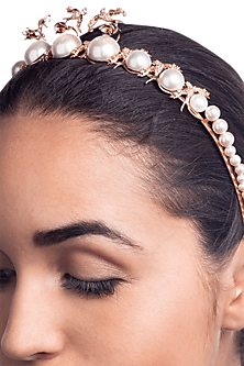Rose Gold Plated Pearl & Swarovski Headband