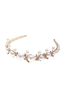 Rose Gold Plated Pearl & Swarovski Crystal Headband