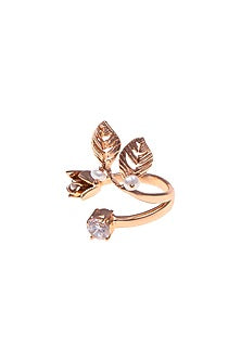 Rose Gold Plated Swarovski & Pearl Midi Ring