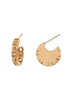 Gold Plated OH Monogram Stud Earrings