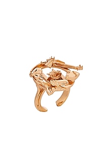 Gold Plated Handcrafted Motifs Ring