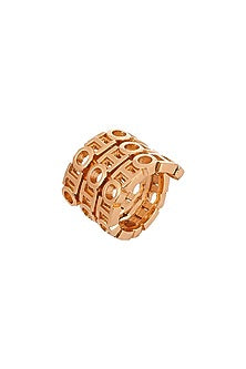 Gold Plated Handcrafted Double Spin Ring