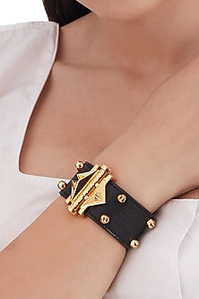 Gold Plated Oxford Blue Motifs Bracelet