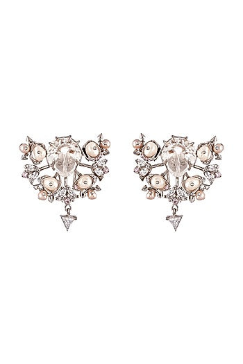 Silver Finish Swarovski Earrings