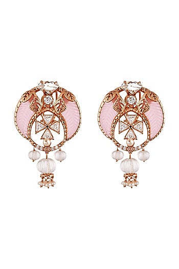 Rose Gold Plated Swarovski Stud Earrings