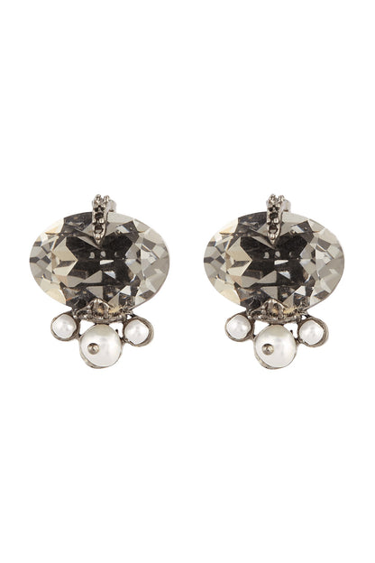 Gunmetal Finish Swarovski Stud Earrings