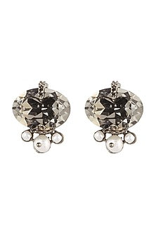 Gunmetal Finish Swarovski Stud Earrings